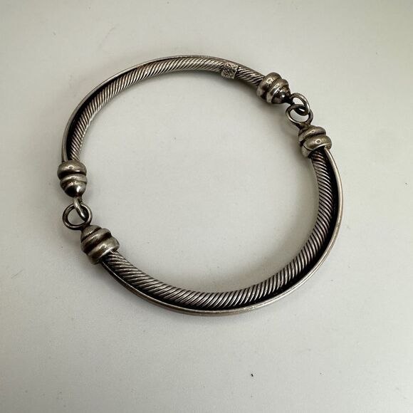 Possible vintage TAXCO Solid Sterling Silver Hinged Bangle Bracelet, Stamped! - Picture 10 of 11